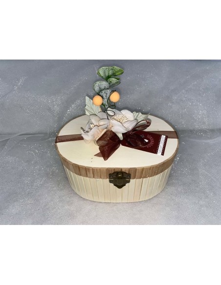 Coffre bambou - assortiment de biscuits + chocolat